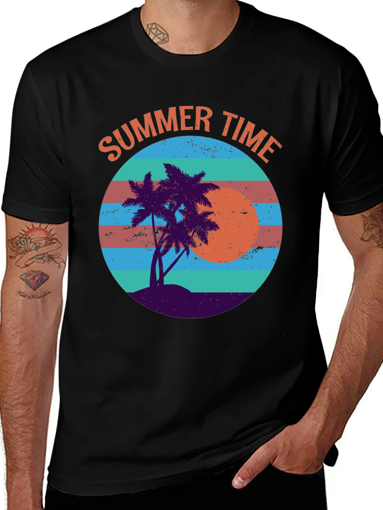Summer Time Palm Tree Graphic Tee