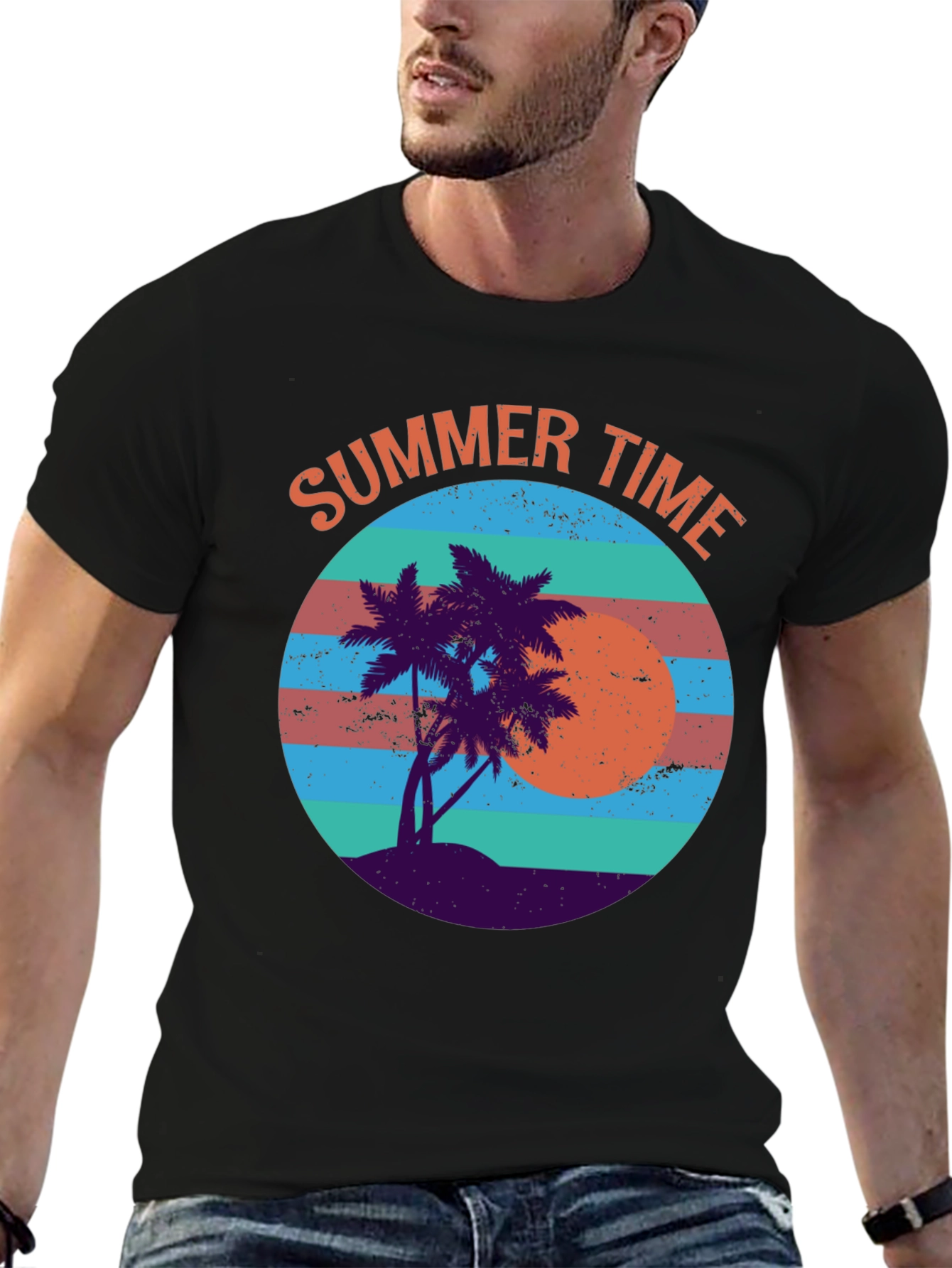 Summer Time Palm Tree Graphic Tee