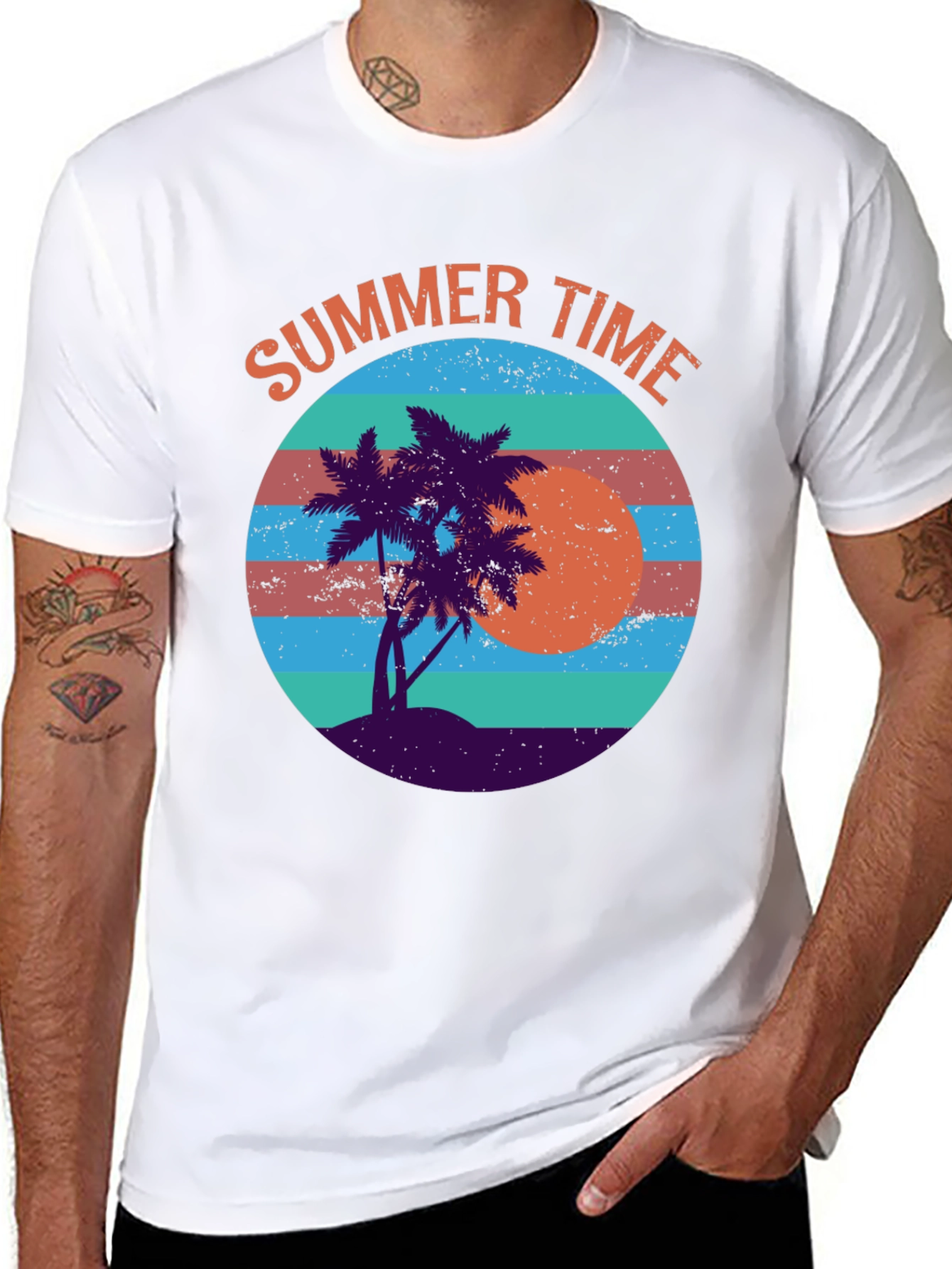 Summer Time Palm Tree Graphic Tee