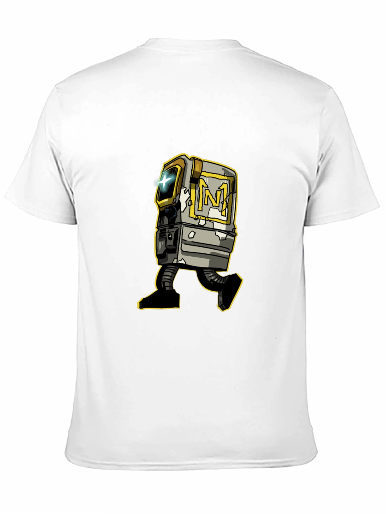 Retro Robot Graphic Tee - Stylish Black T-Shirt