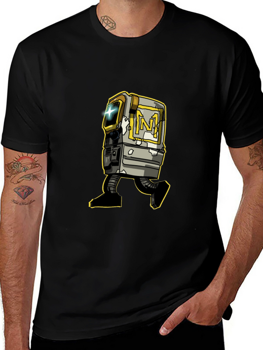 Retro Robot Graphic Tee - Stylish Black T-Shirt