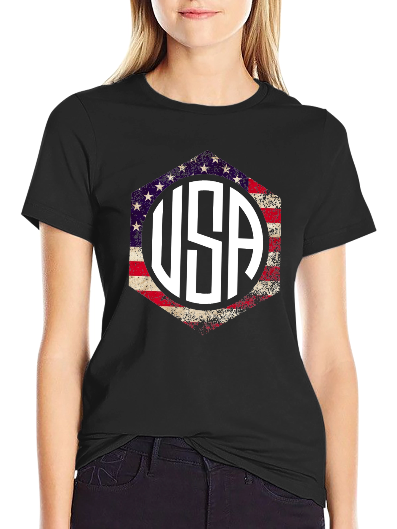 USA Patriotic T-Shirt American Flag Graphic Tee