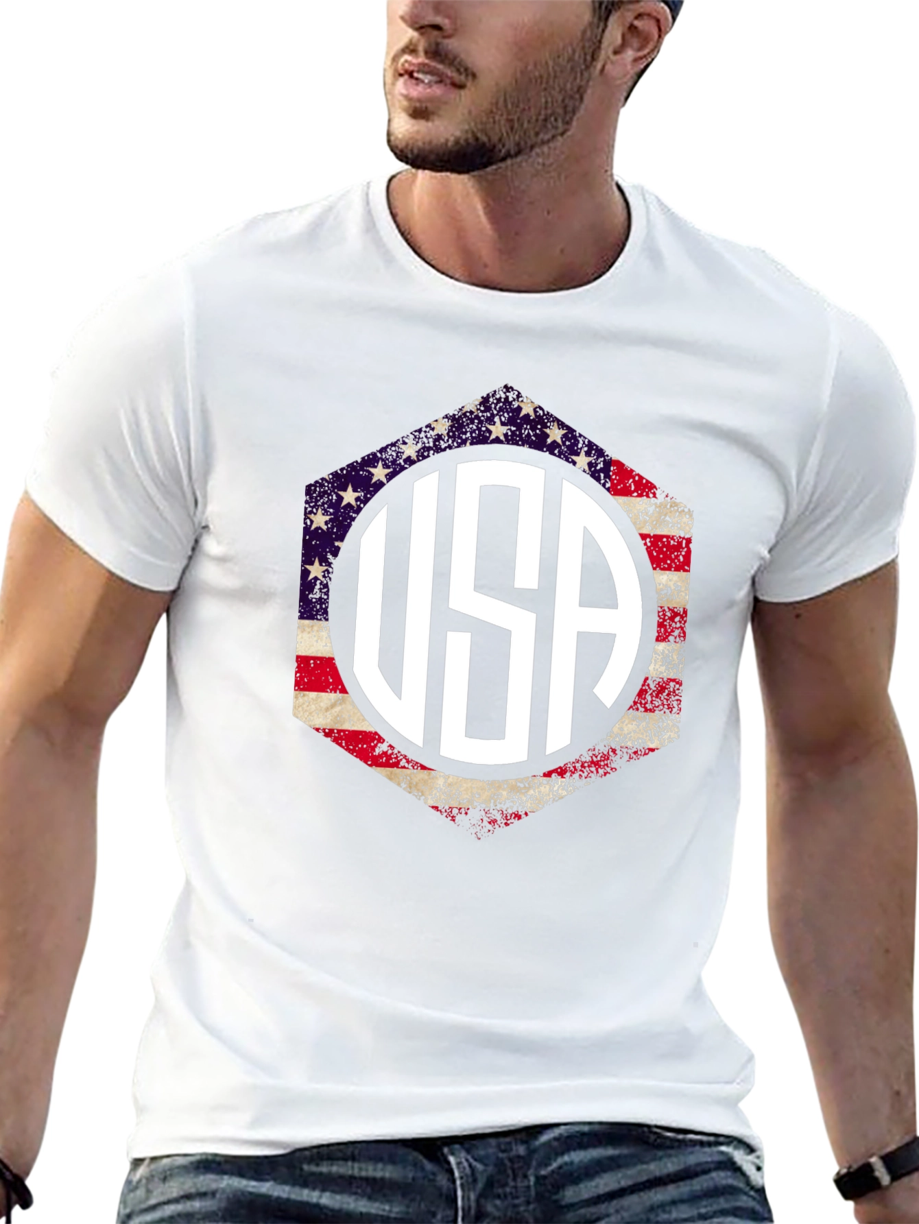 USA Patriotic T-Shirt American Flag Graphic Tee