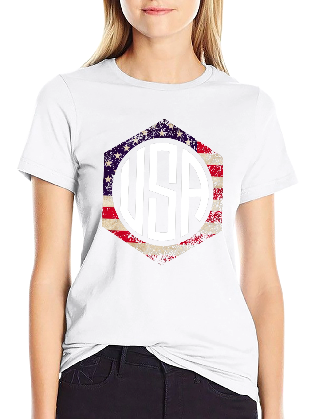 USA Patriotic T-Shirt American Flag Graphic Tee