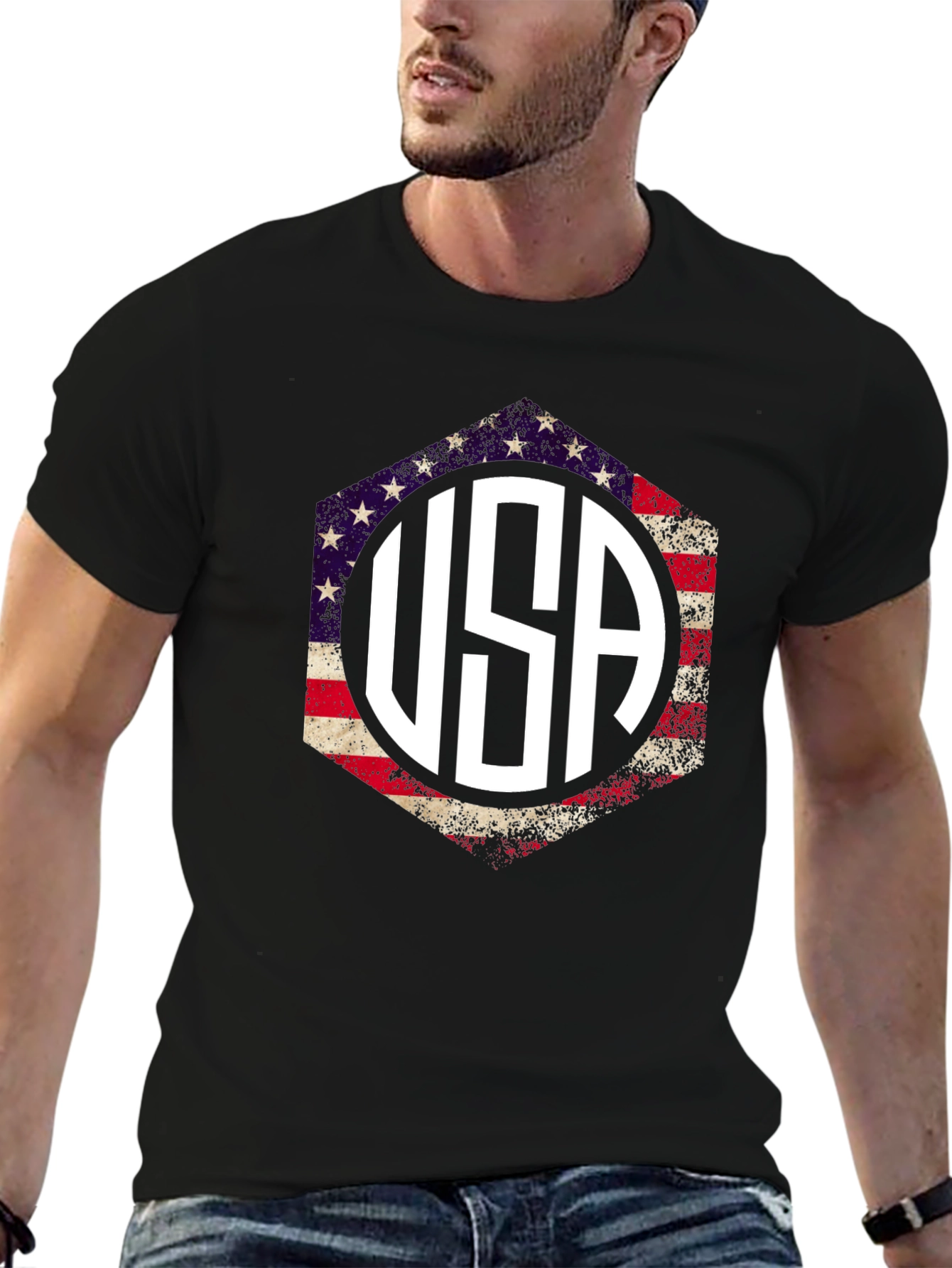 USA Patriotic T-Shirt American Flag Graphic Tee