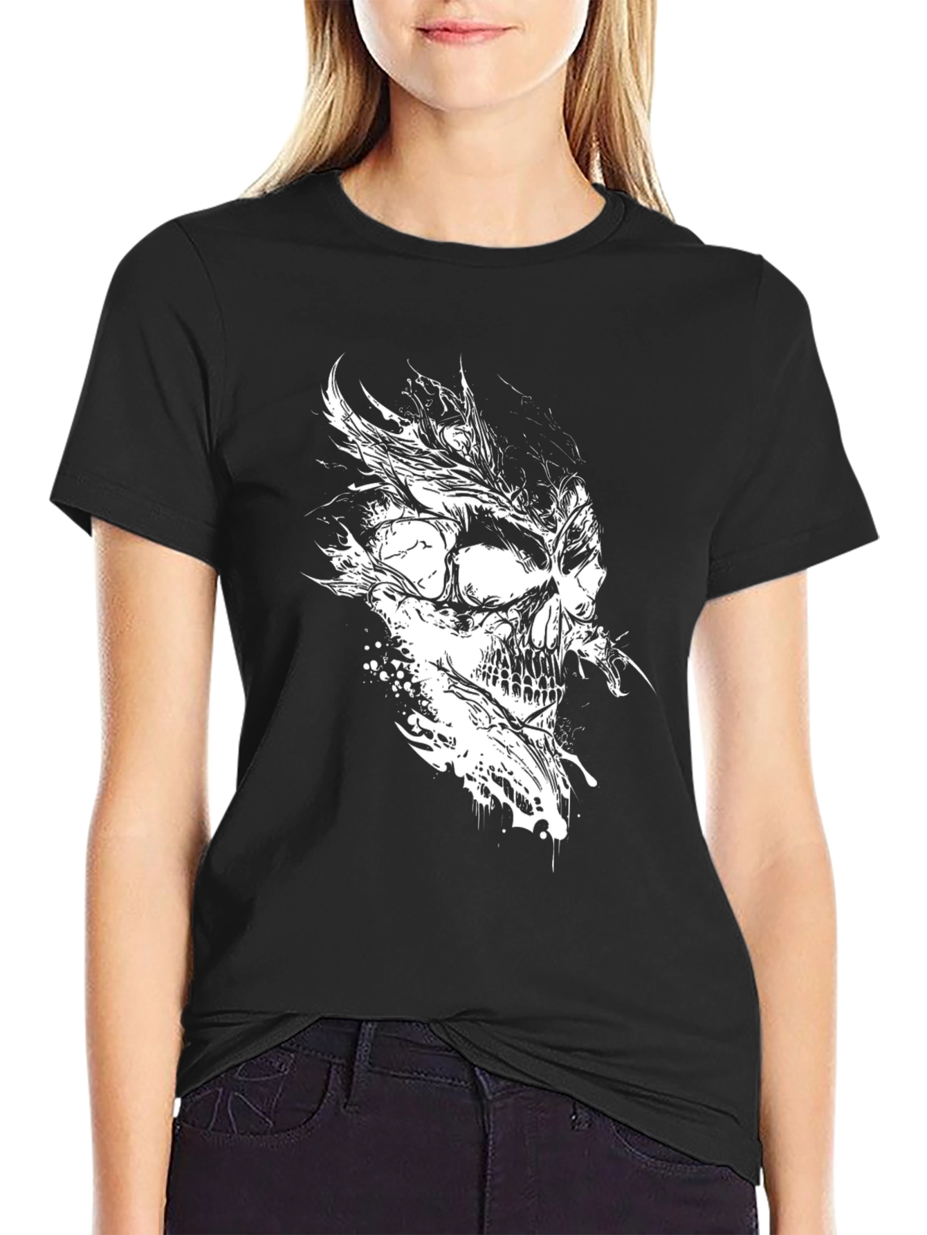 Skull Graphic Black T-Shirt - Unique Design