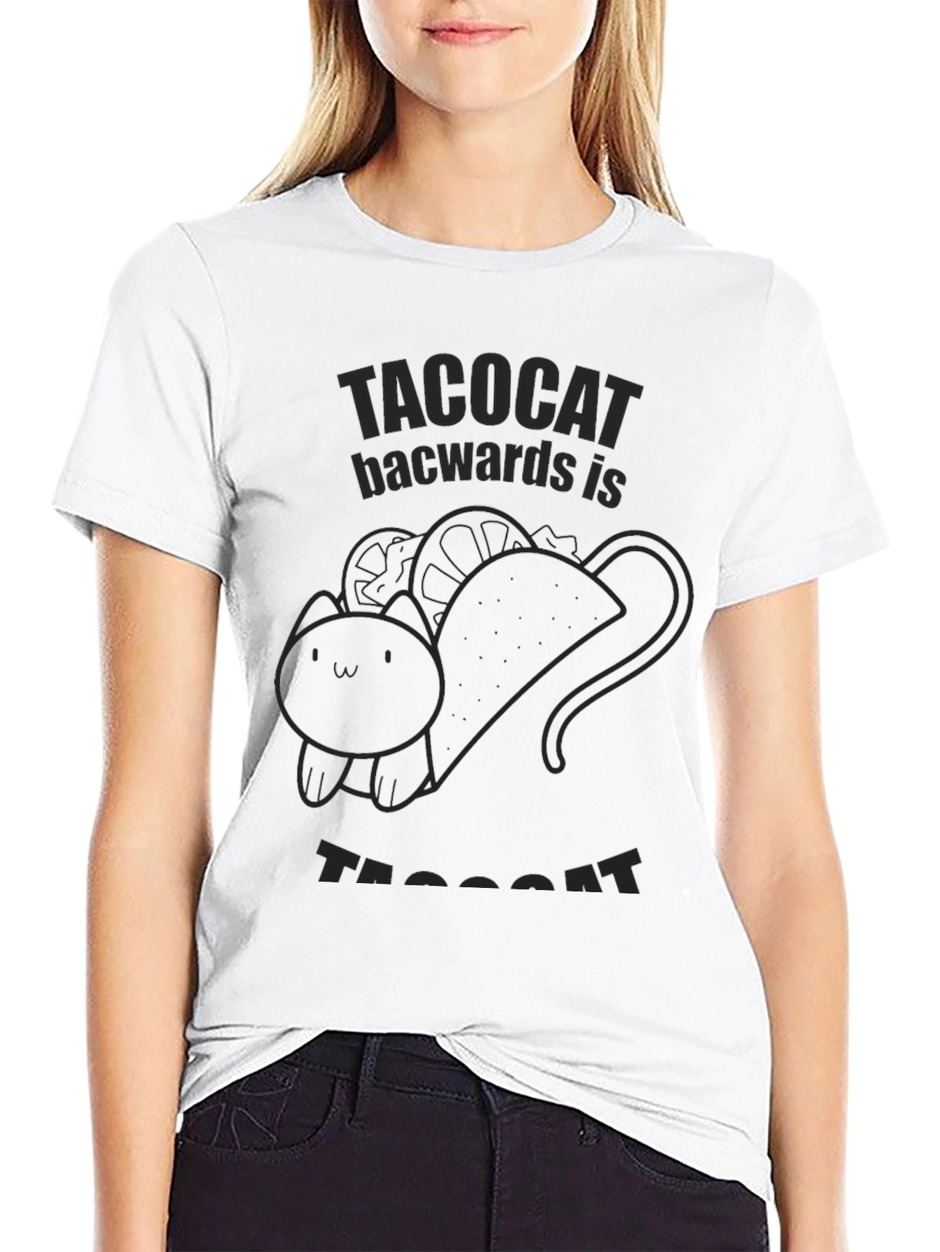 Taco Cat Reversible Funny T-Shirt