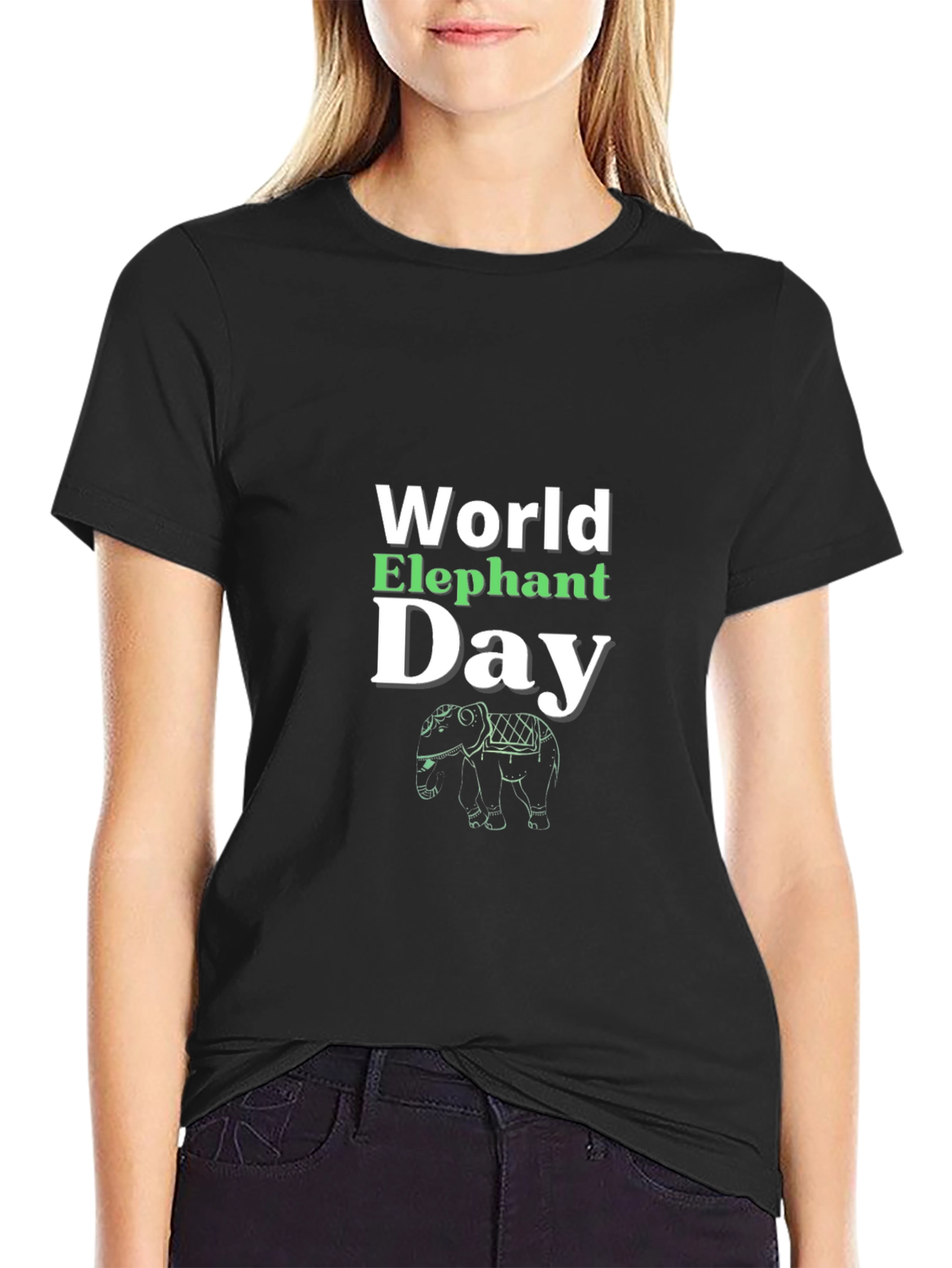 World Elephant Day Black T-Shirt