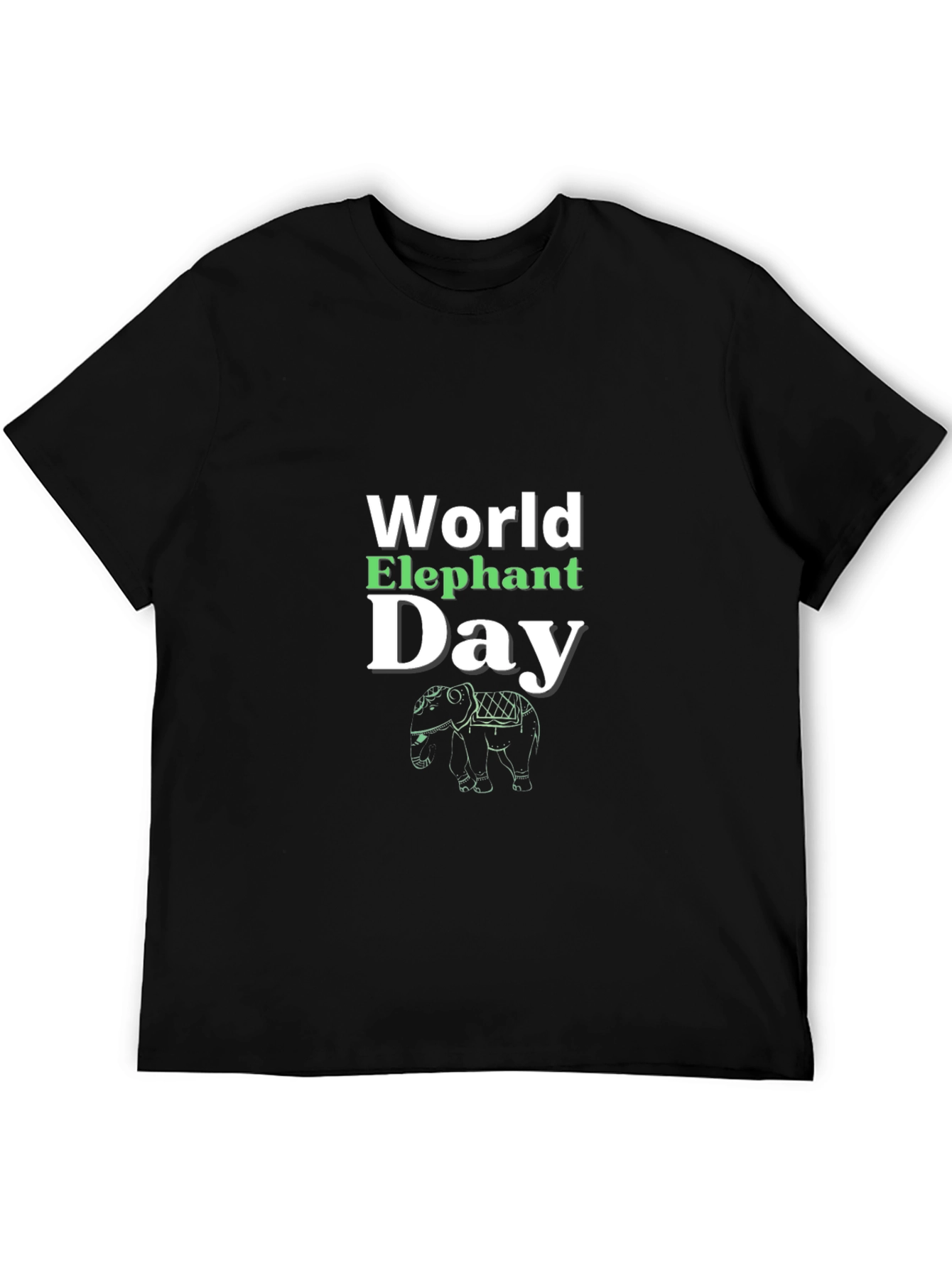World Elephant Day Black T-Shirt