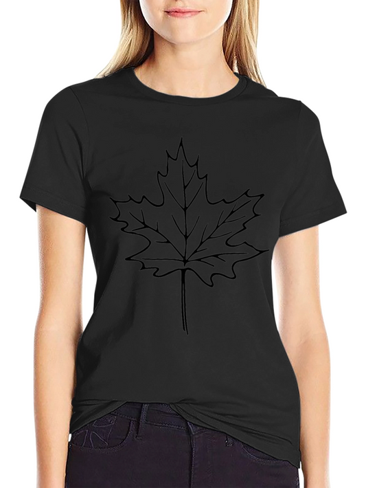 Black Maple Leaf Graphic Tee