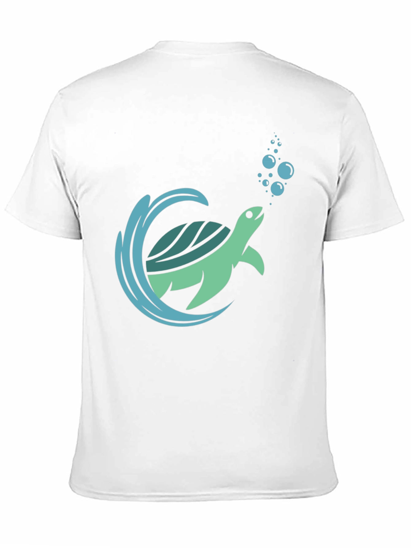 Sea Turtle Graphic Print Mens Black T-Shirt