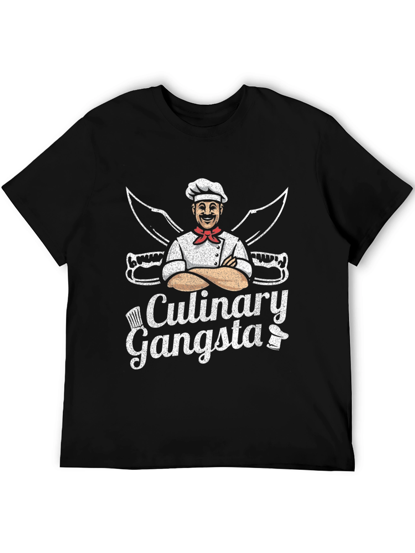 Culinary Gangsta Black T-Shirt Chef Humor