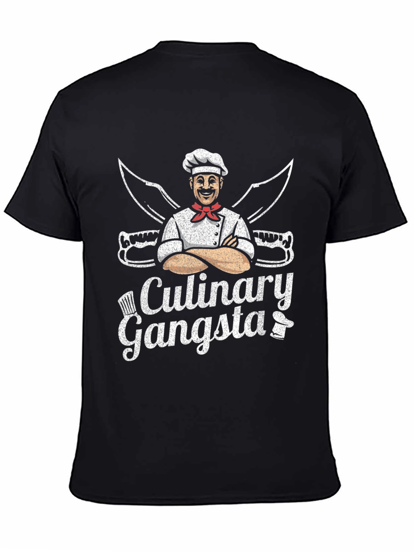 Culinary Gangsta Black T-Shirt Chef Humor