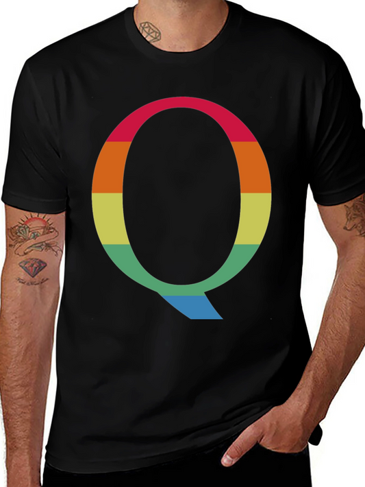 Rainbow Letter Q Graphic Tee