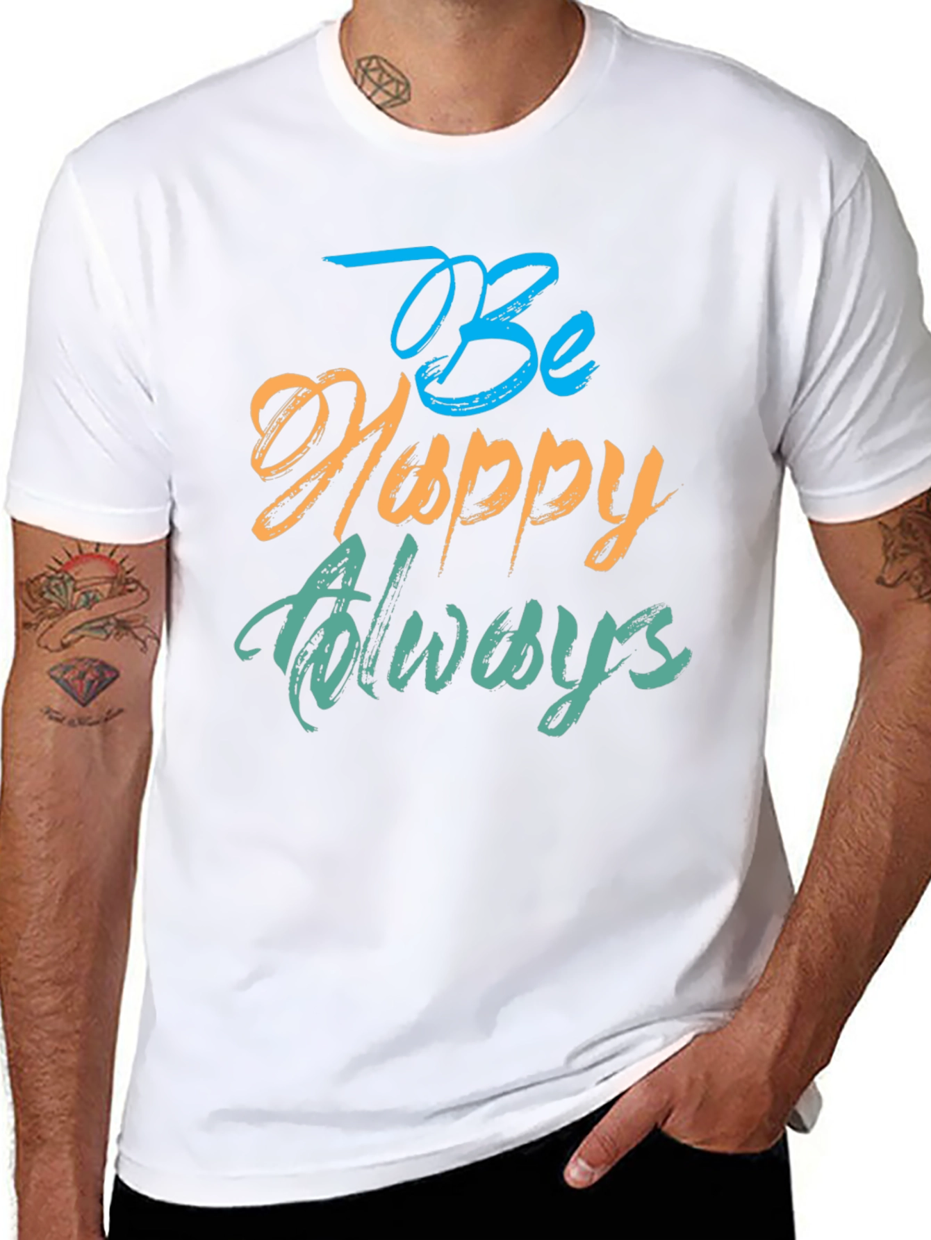 Be Happy Always Black T-Shirt