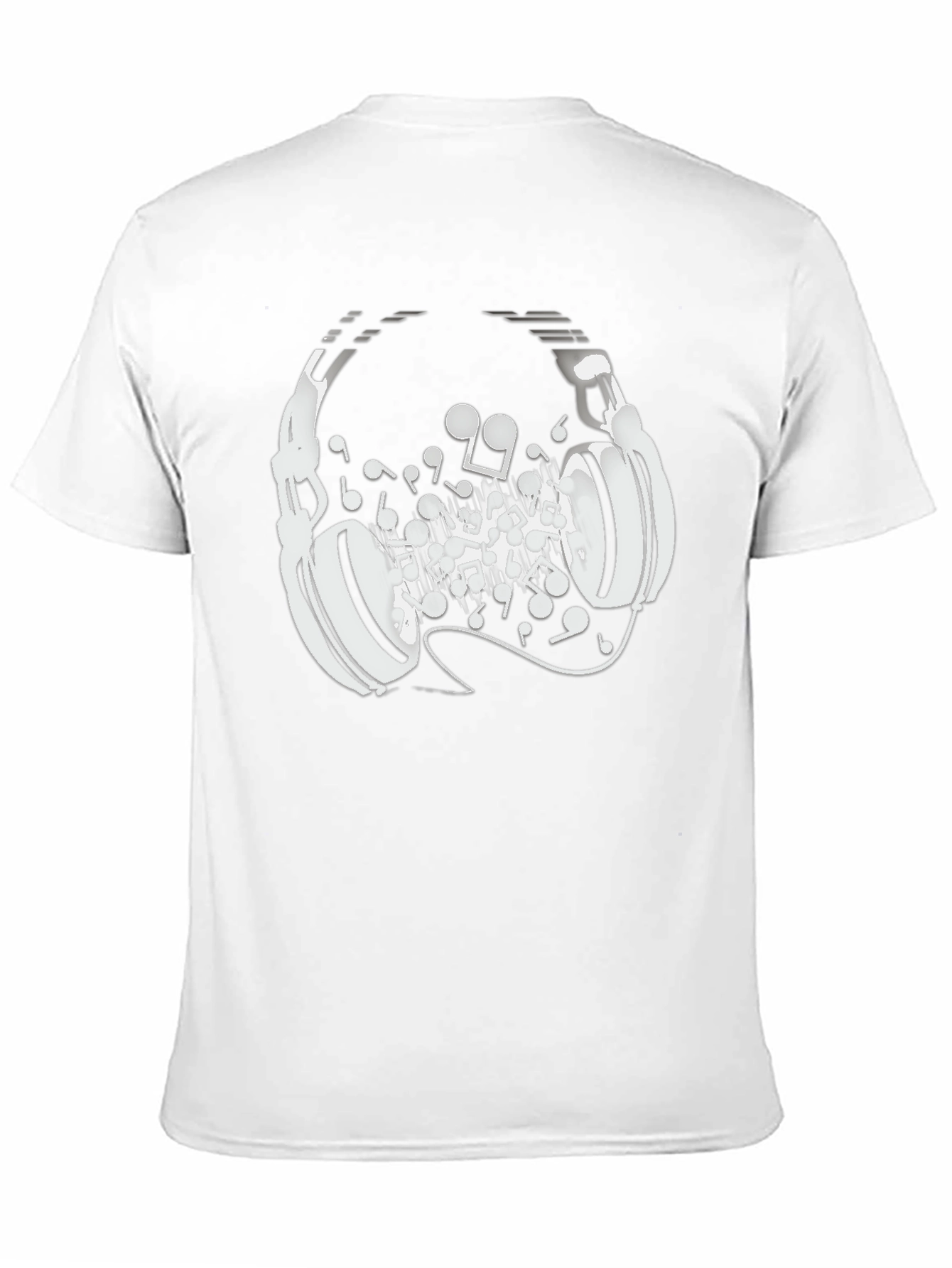 Headphones Music Notes Graphic Tee - Black