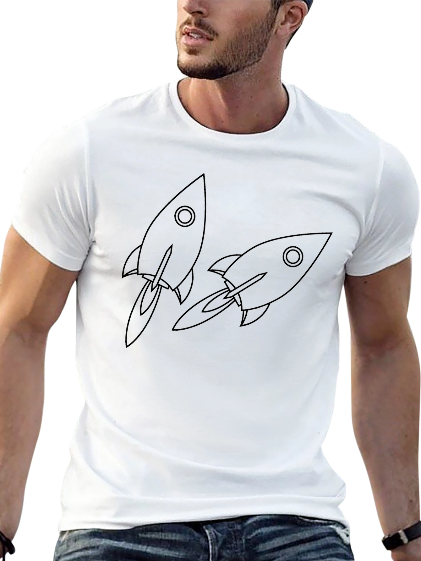 Rocket Ship Graphic Tee - Classic Black T-Shirt