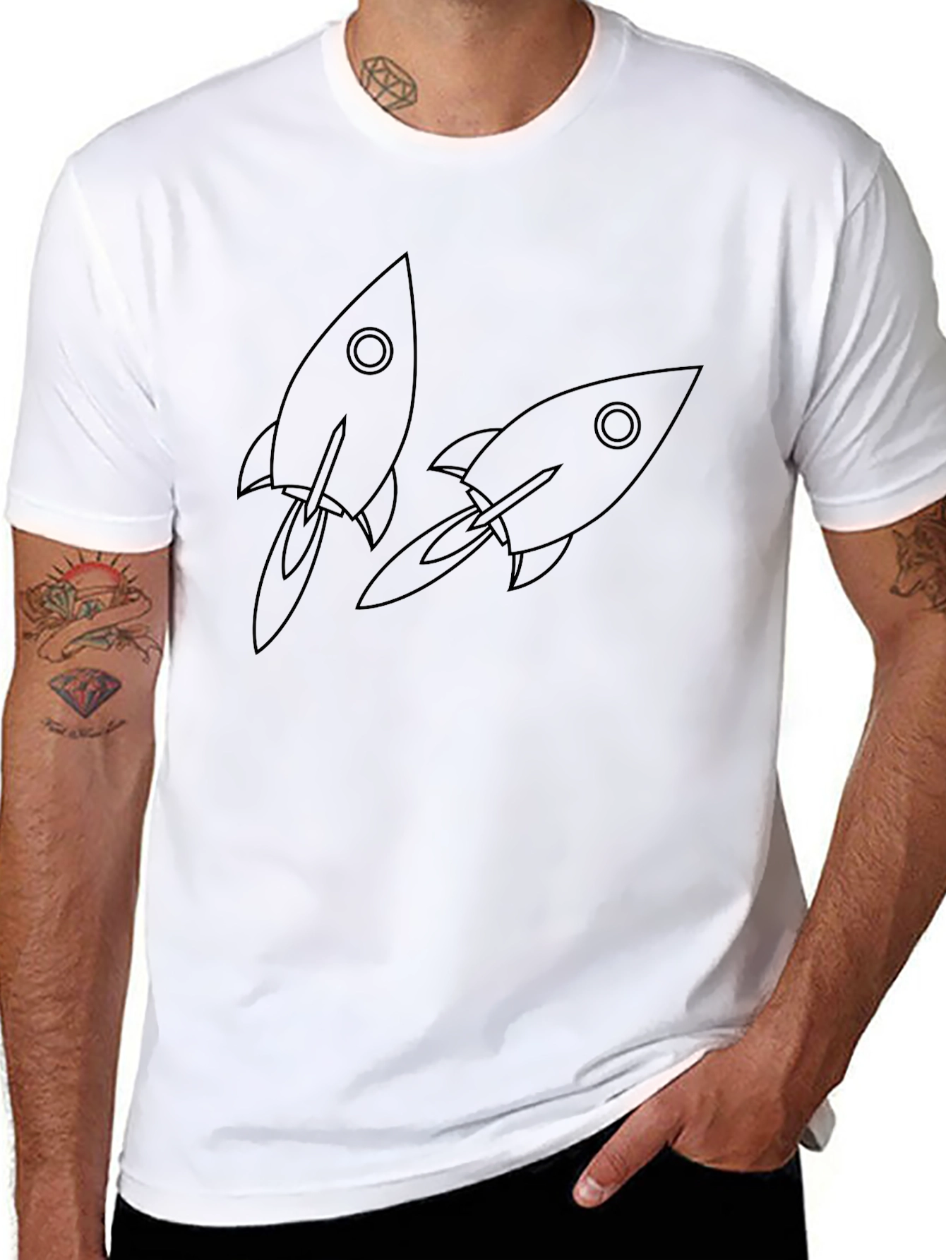 Rocket Ship Graphic Tee - Classic Black T-Shirt