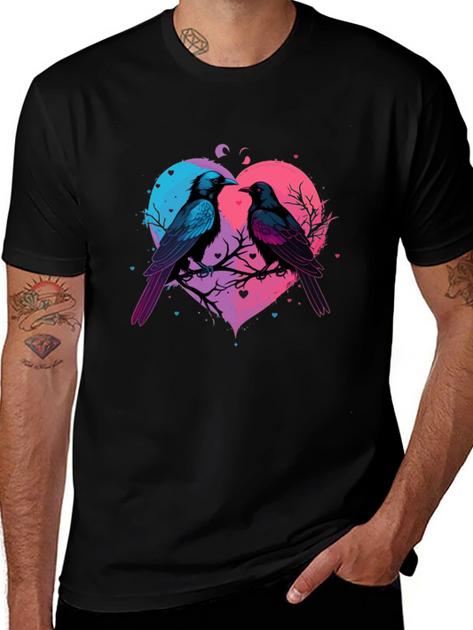 Love Birds Heart Graphic T-Shirt