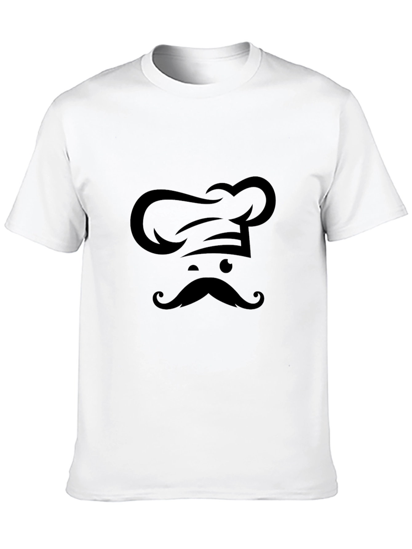 Chef Hat & Moustache Graphic T-Shirt - Black