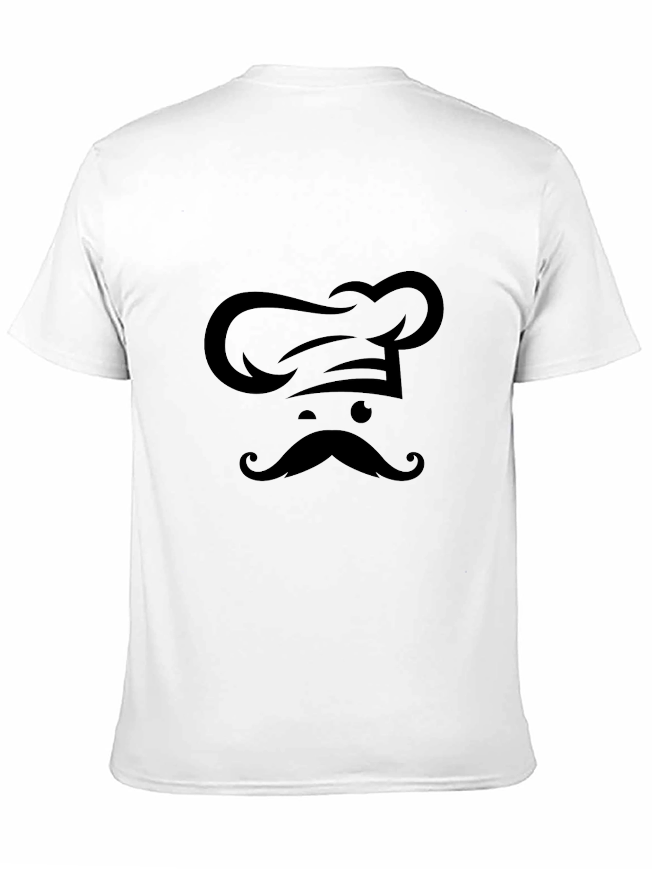 Chef Hat & Moustache Graphic T-Shirt - Black