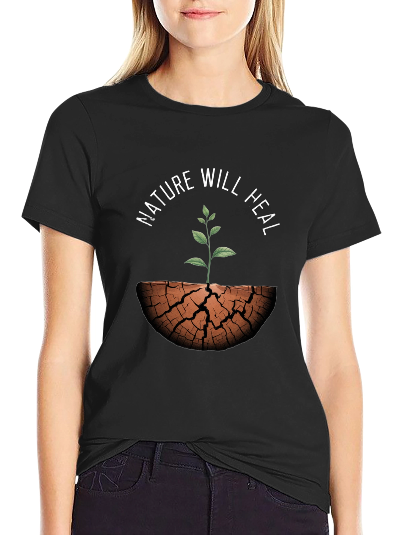 Nature Will Heal Graphic Tee - Black