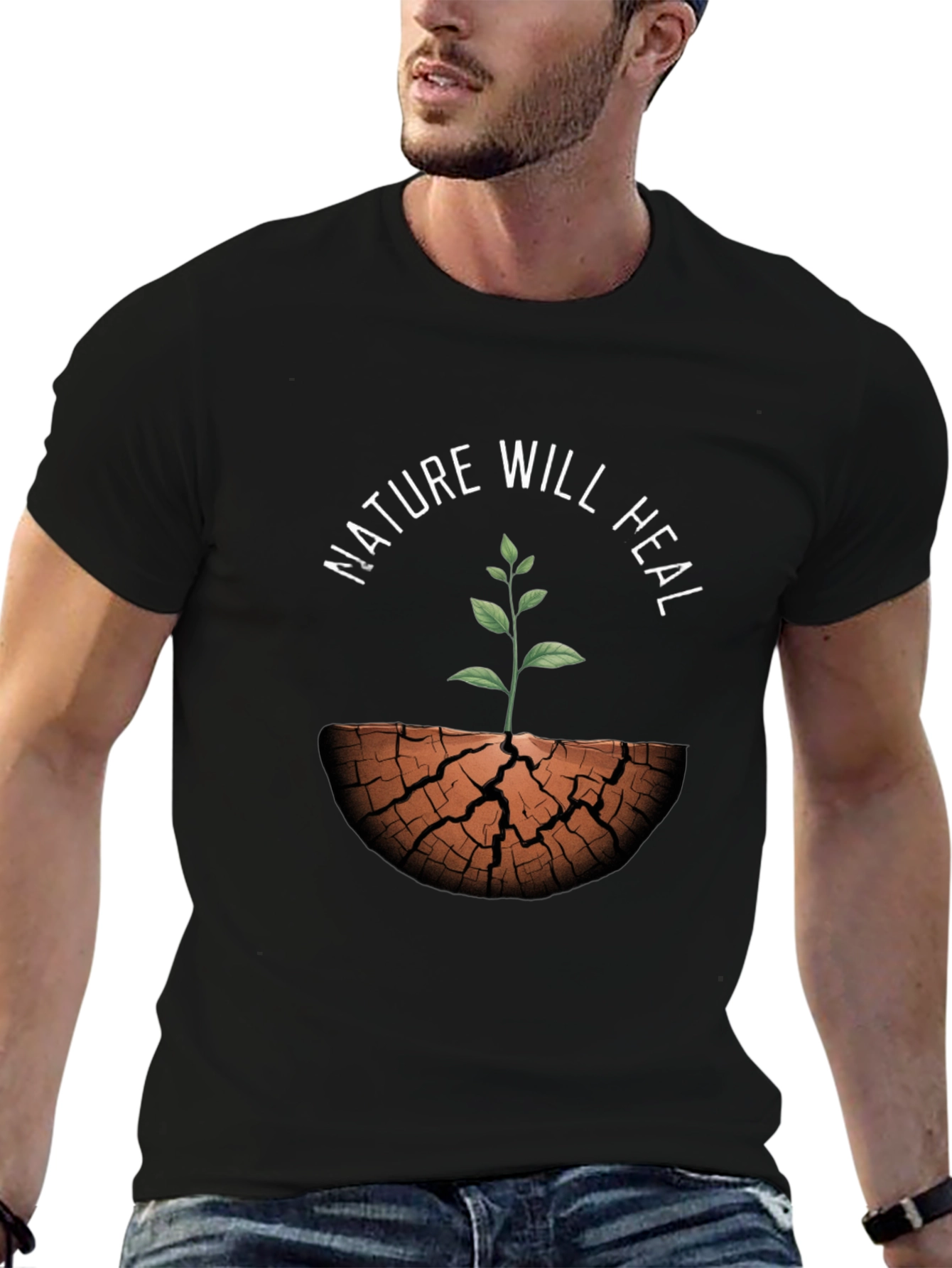 Nature Will Heal Graphic Tee - Black