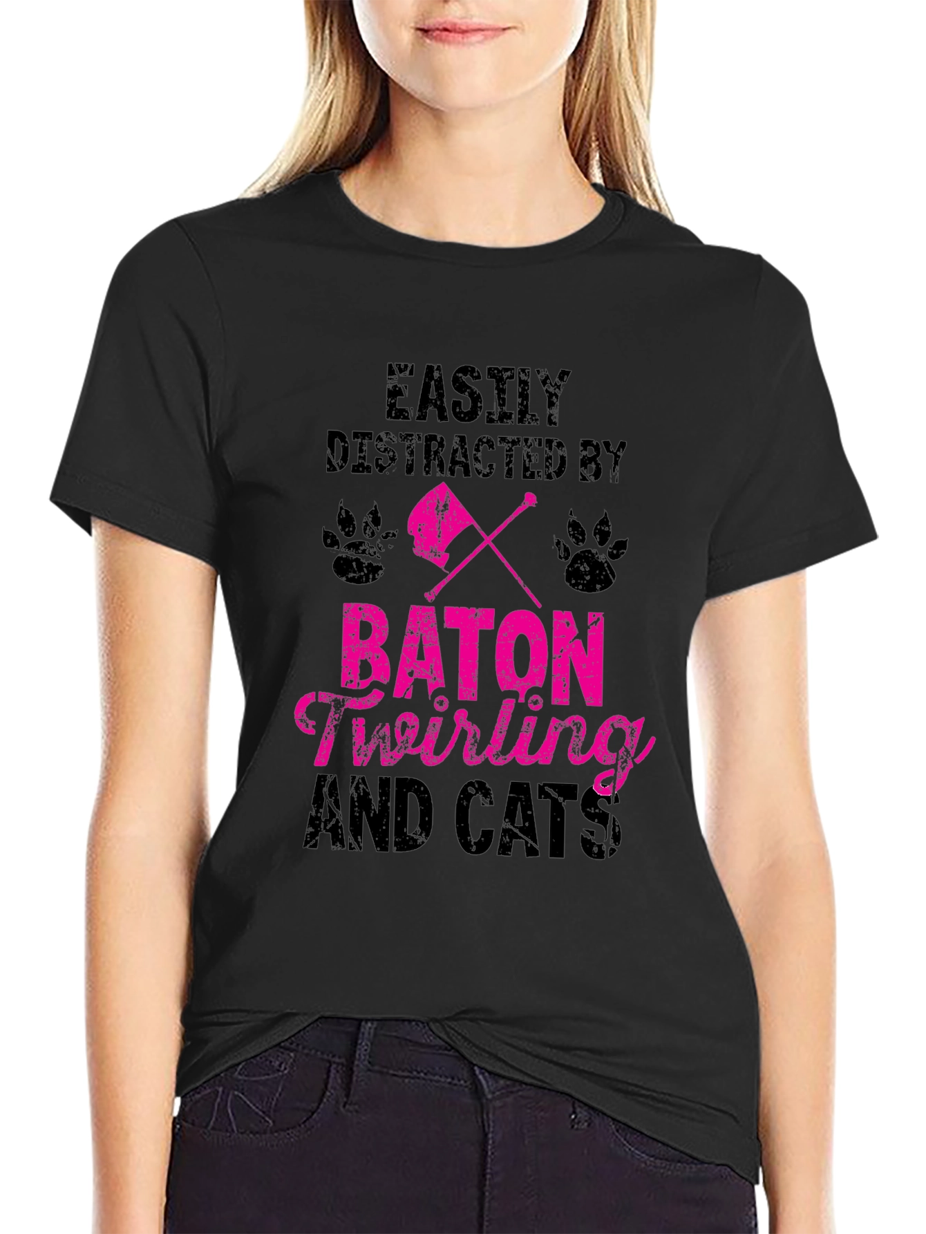 Baton Twirling and Cats T-Shirt