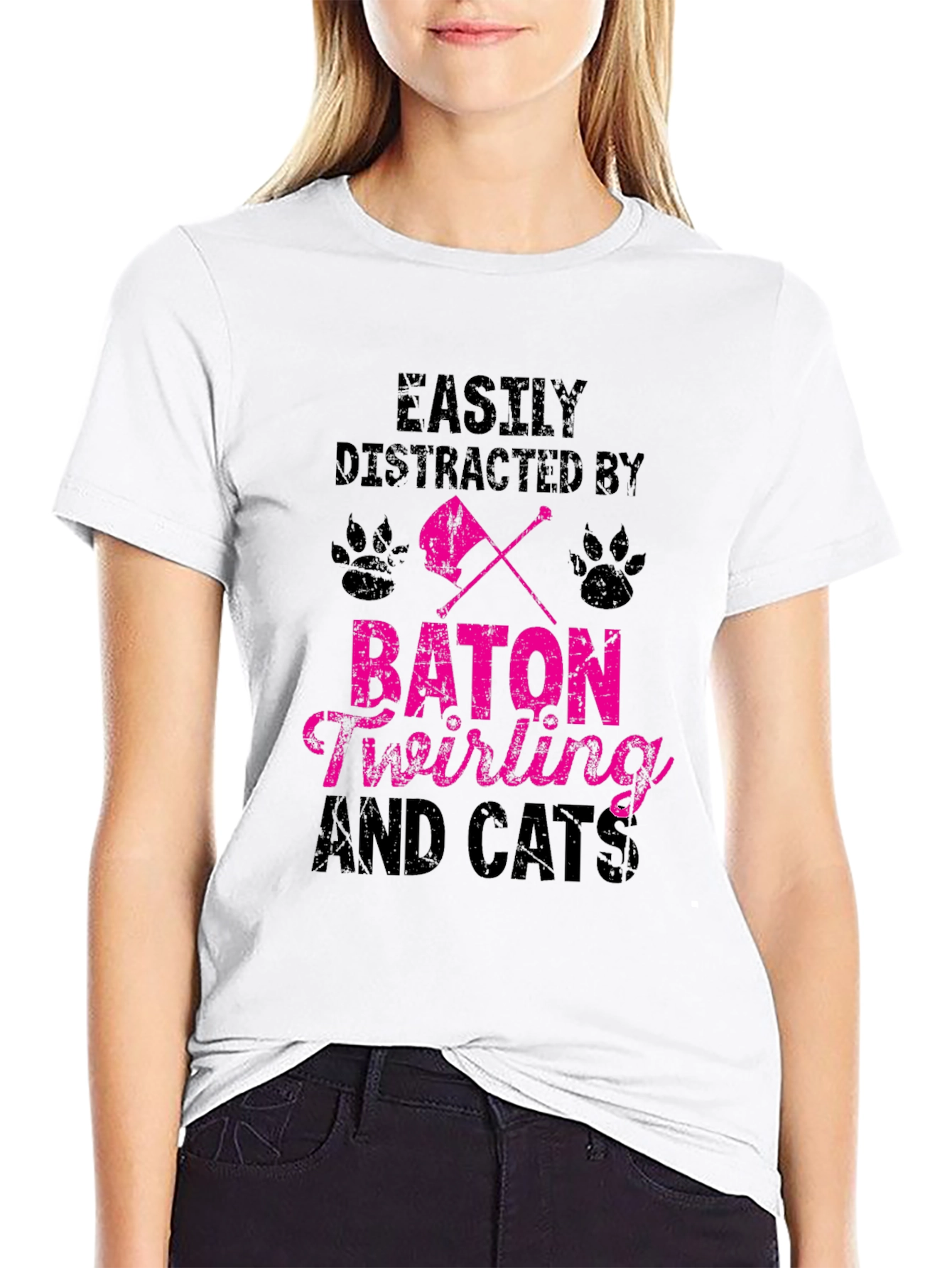 Baton Twirling and Cats T-Shirt