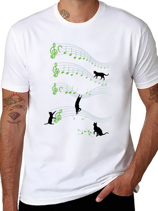 Musical Cats T-Shirt - Black Graphic Tee