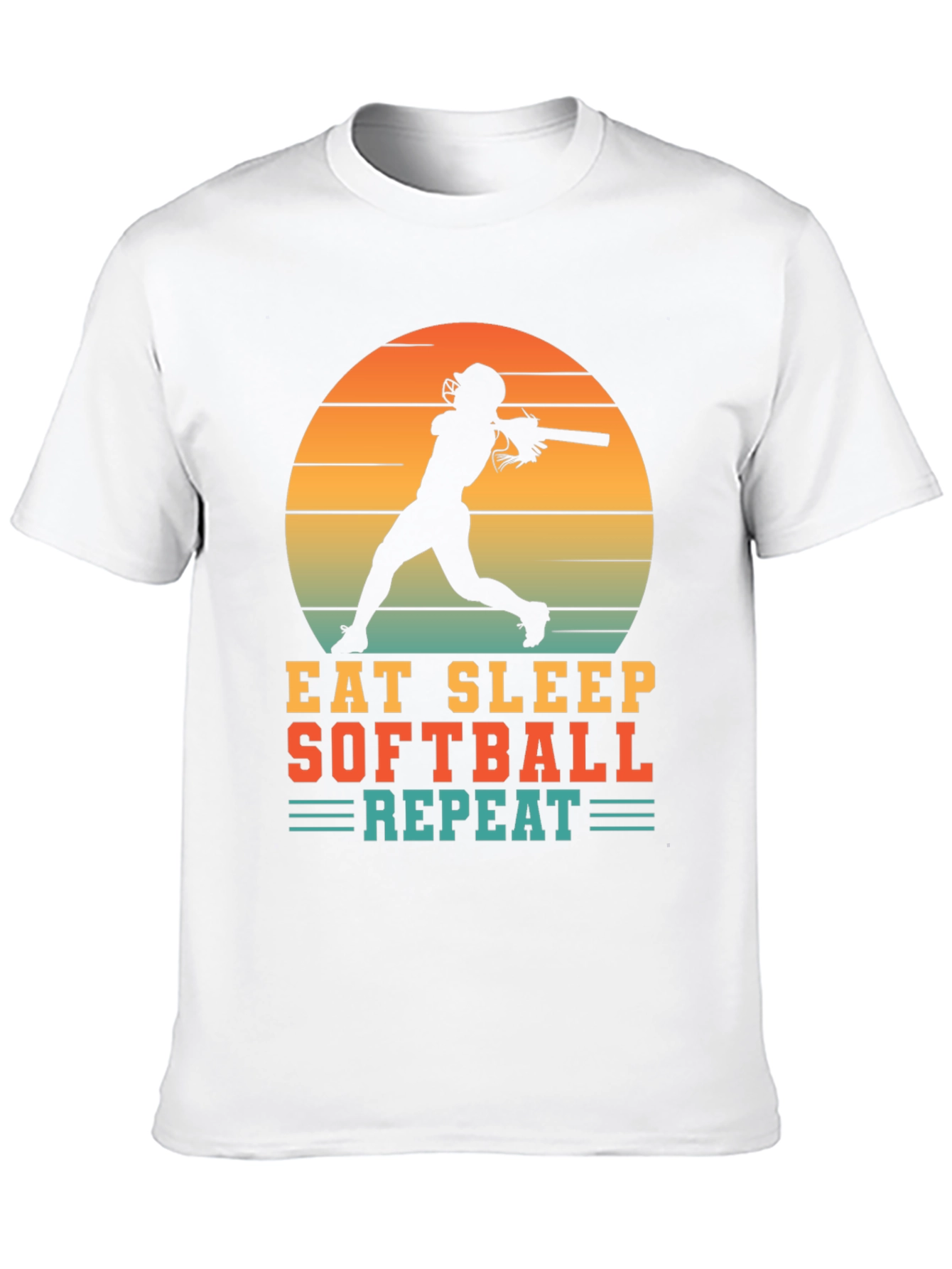Eat Sleep Softball Repeat Graphic T-Shirt
