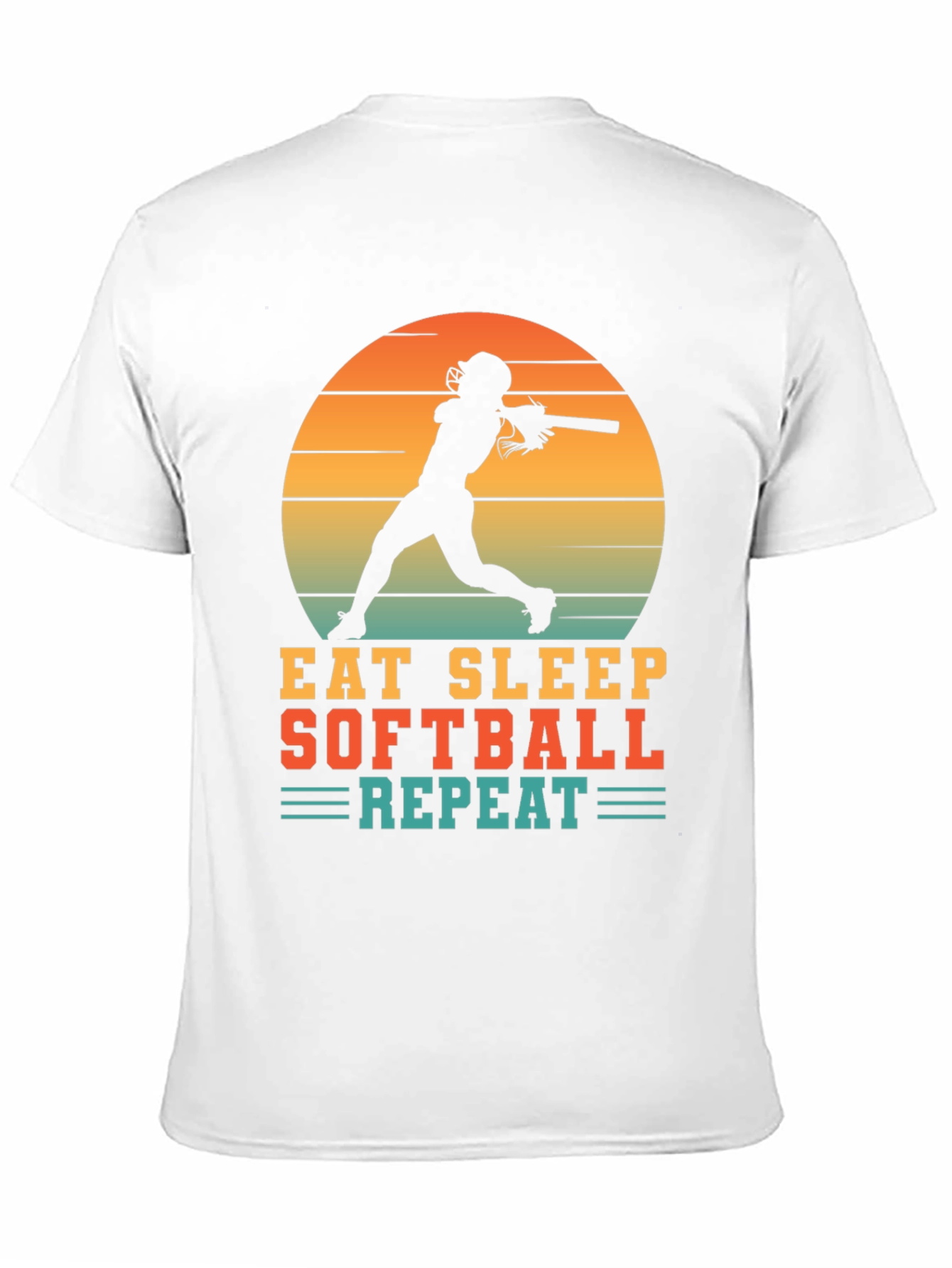 Eat Sleep Softball Repeat Graphic T-Shirt