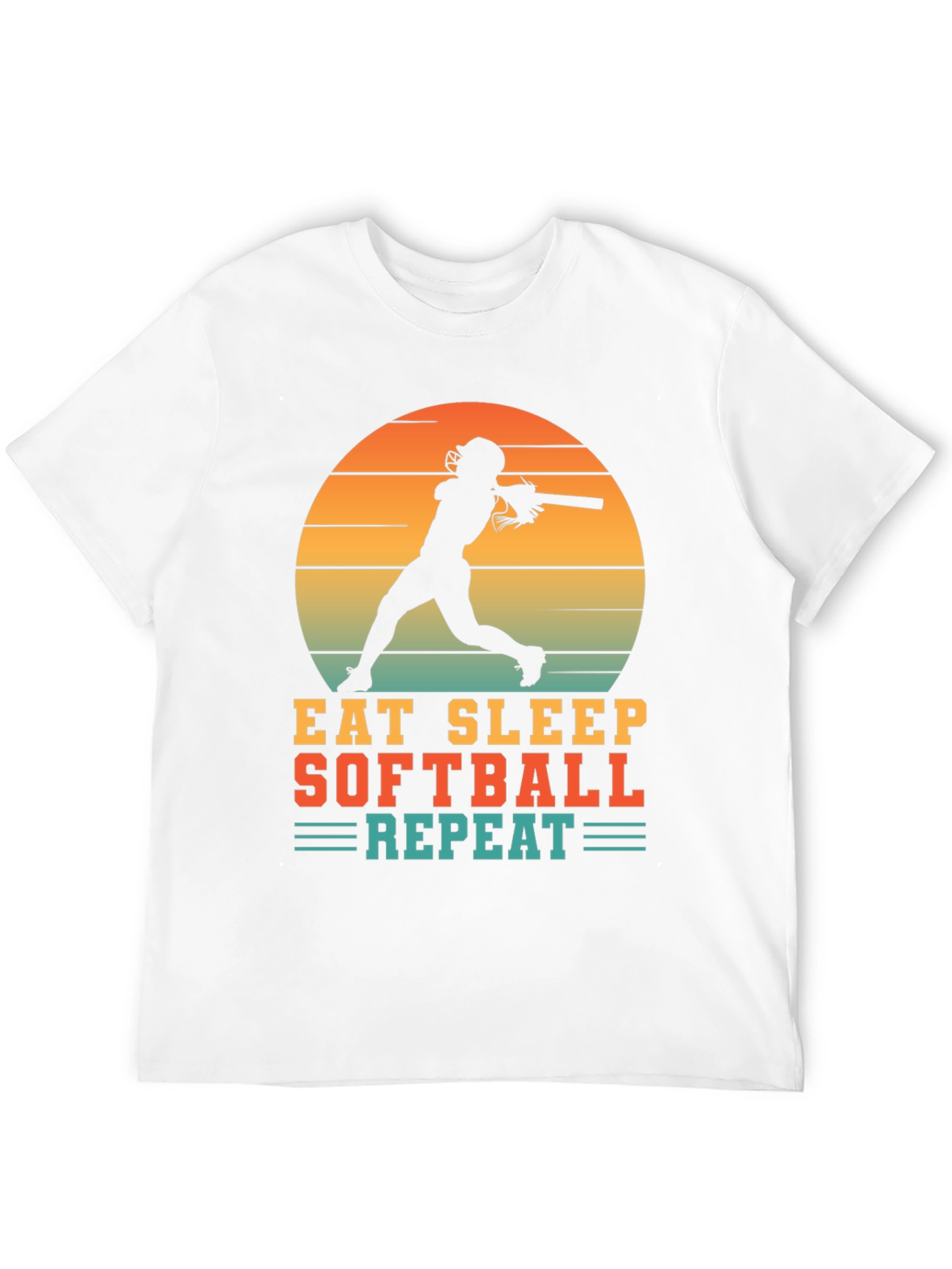 Eat Sleep Softball Repeat Graphic T-Shirt