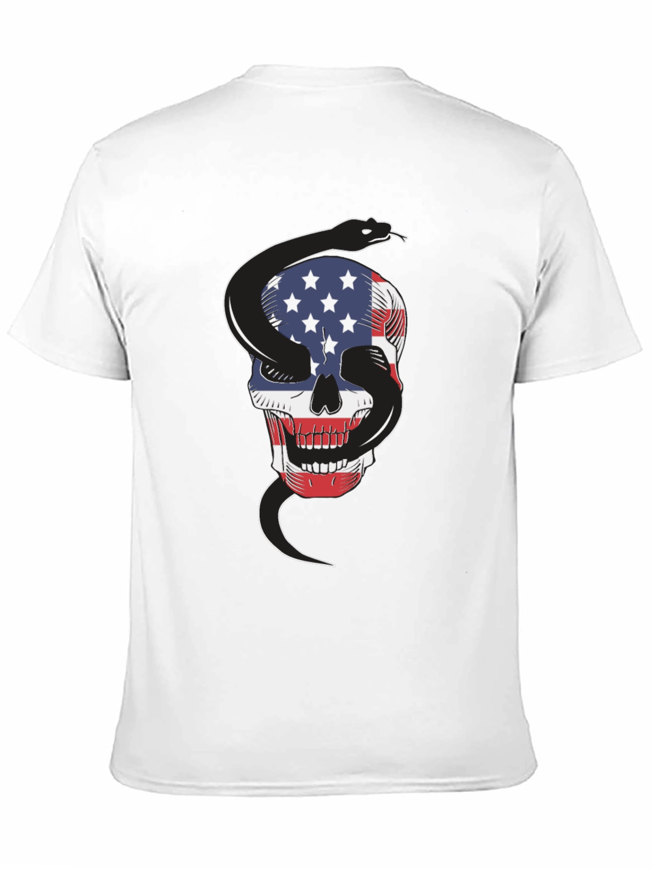 American Flag Skull & Snake Graphic T-Shirt