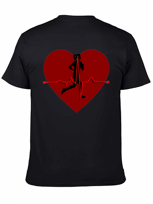 Runner Heartbeat T-Shirt - Cardio Fitness Tee