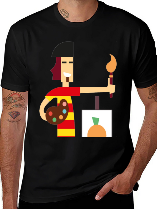 Artist Graphic Tee - Black Cotton Comfort