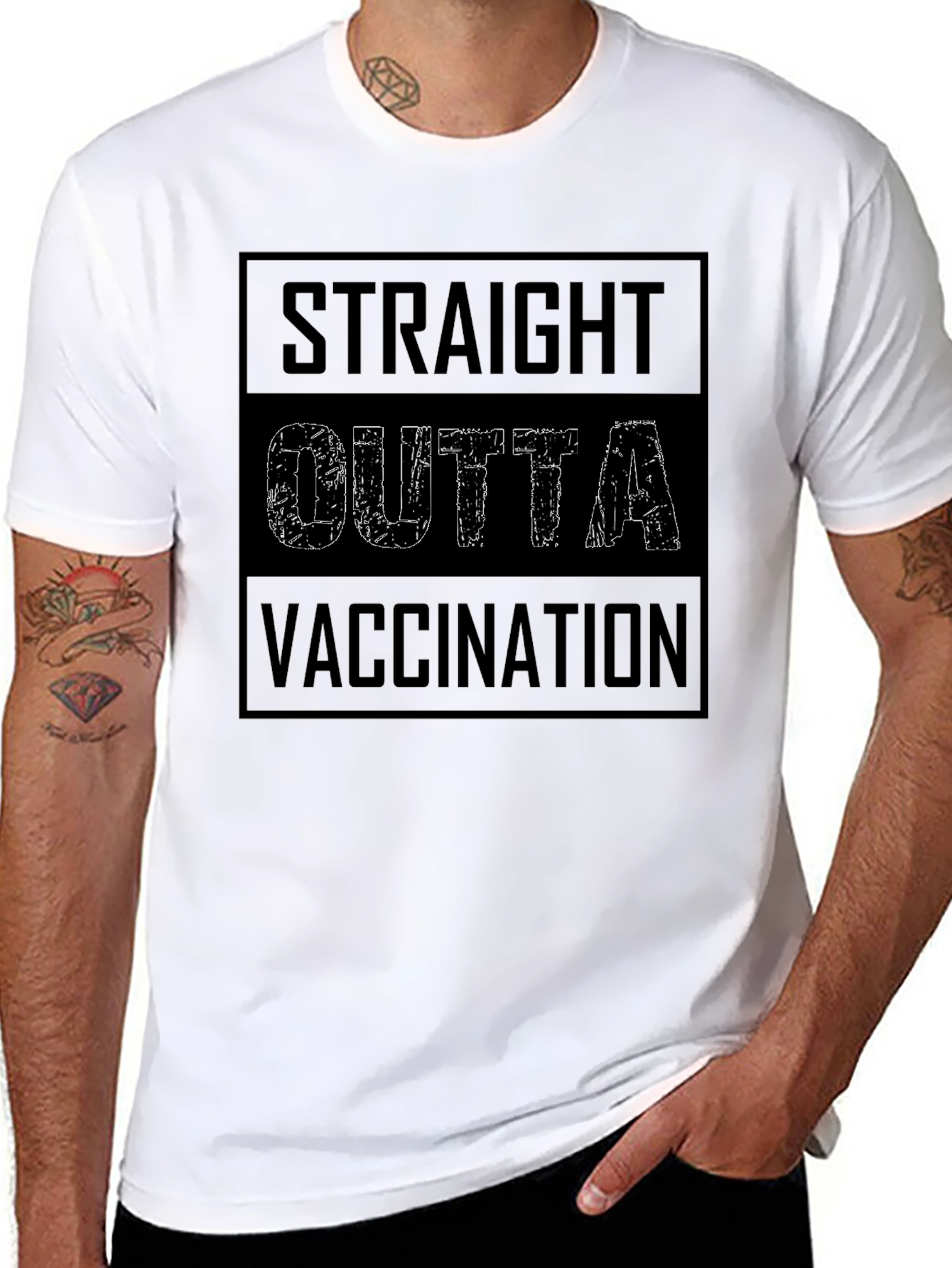 Straight Outta Vaccination T-Shirt Funny Vaccine Tee