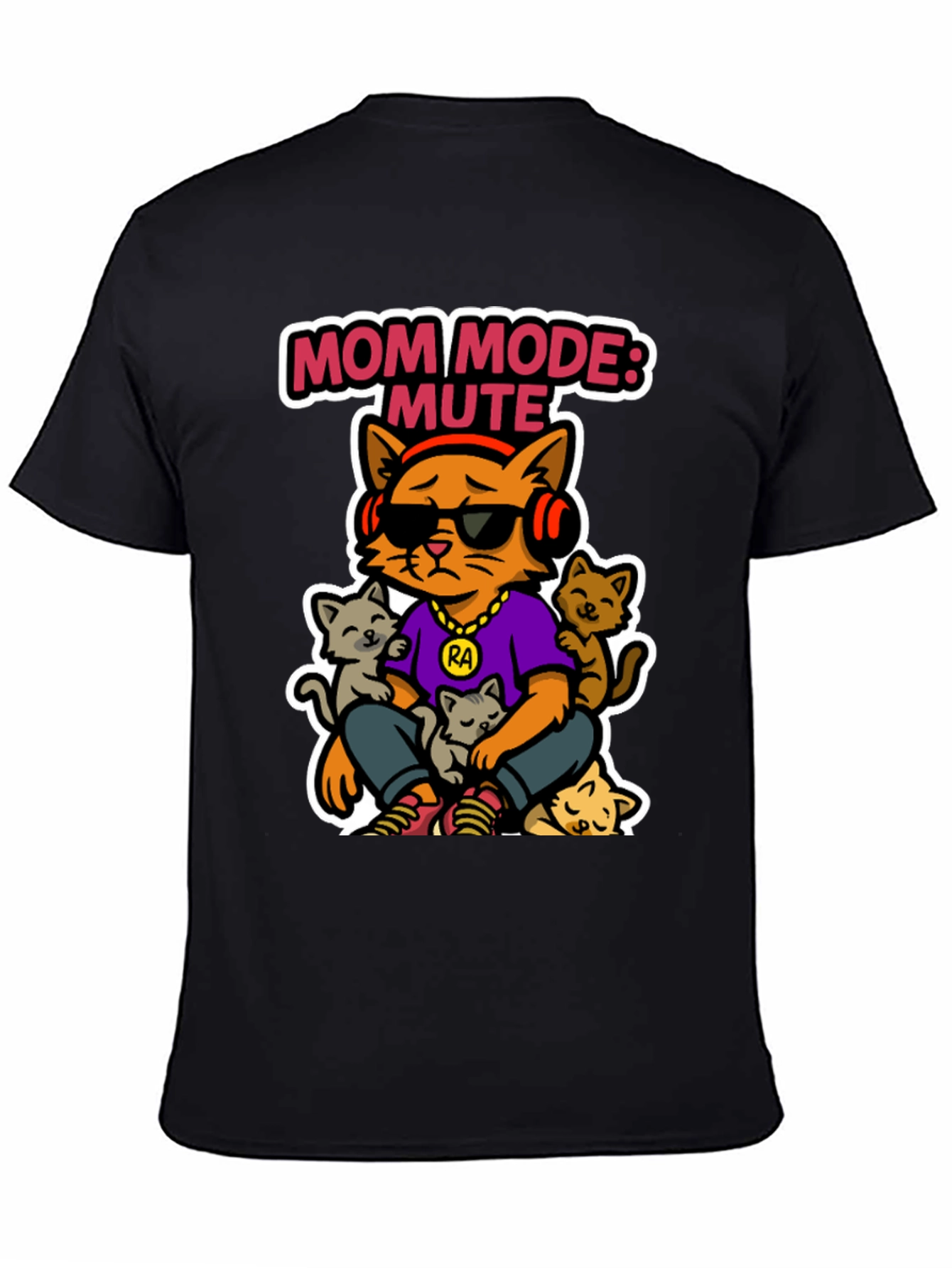 Mom Mode: Mute Cat T-Shirt - Funny Graphic Tee