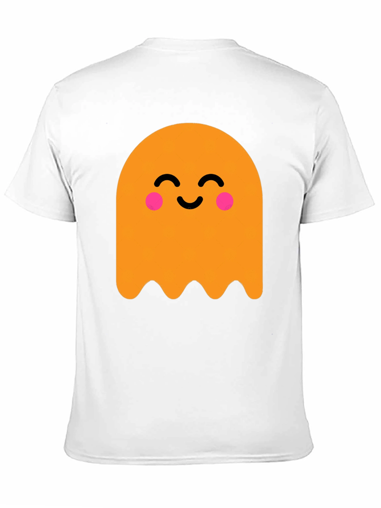Cute Ghost Graphic Tee - Black Cotton T-Shirt