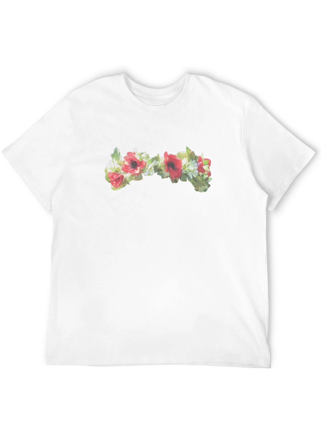 Floral T-Shirt - Red Poppy Accent