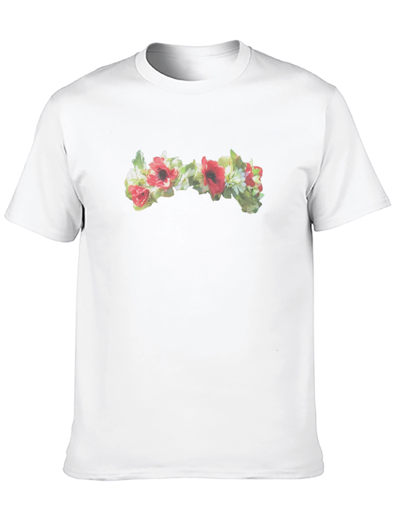 Floral T-Shirt - Red Poppy Accent