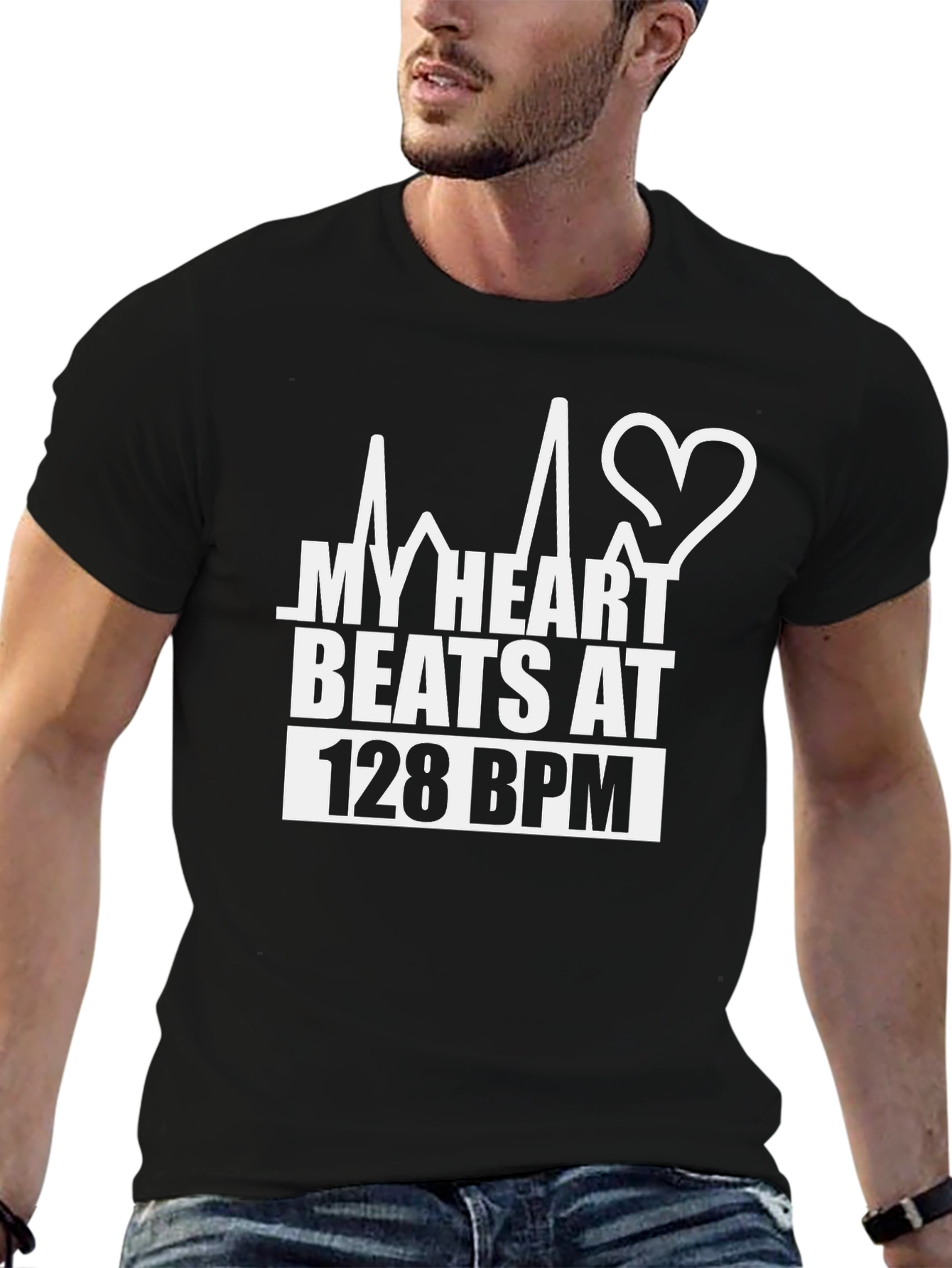 My Heart Beats At 128 BPM Graphic T-Shirt