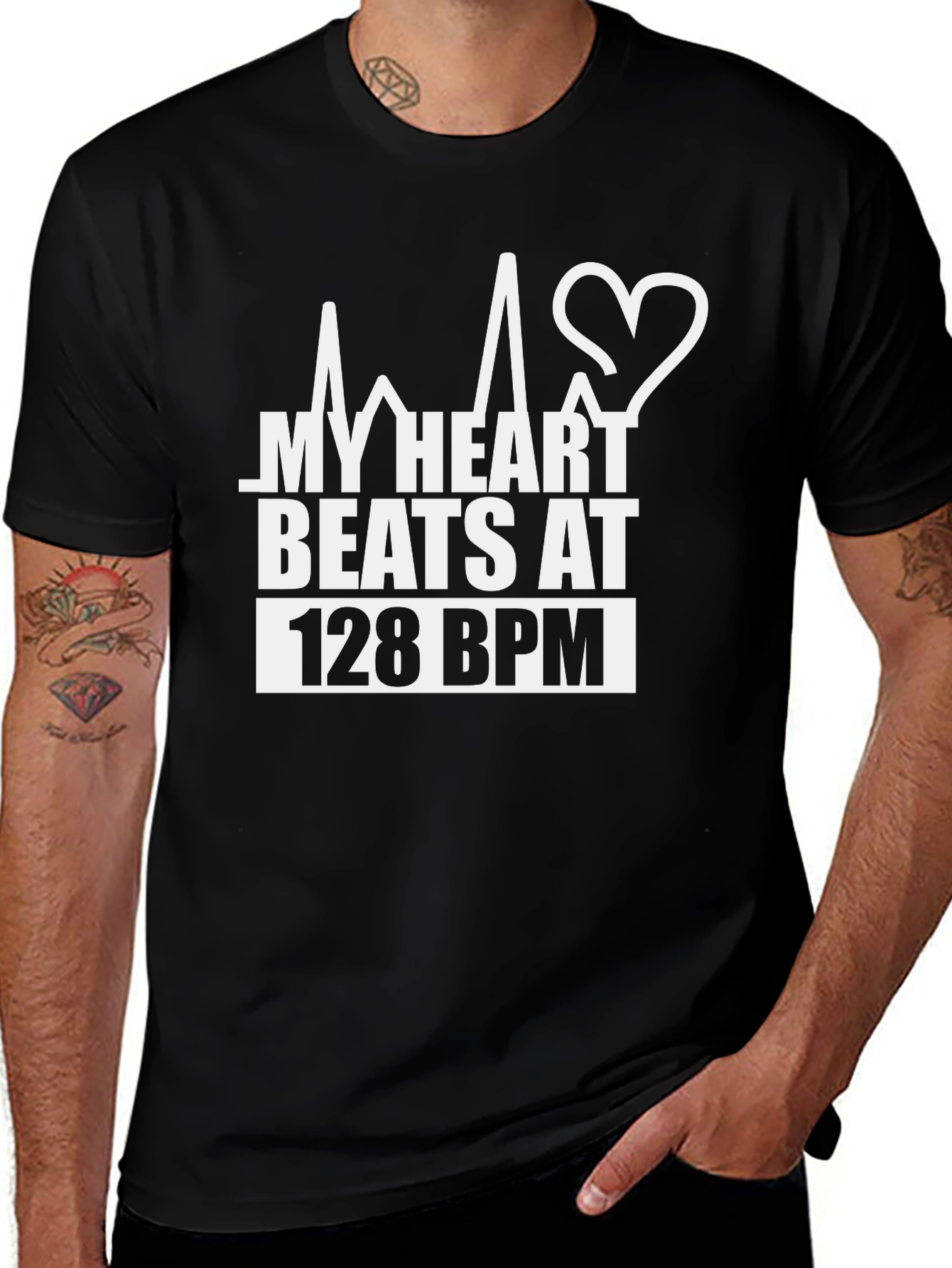 My Heart Beats At 128 BPM Graphic T-Shirt