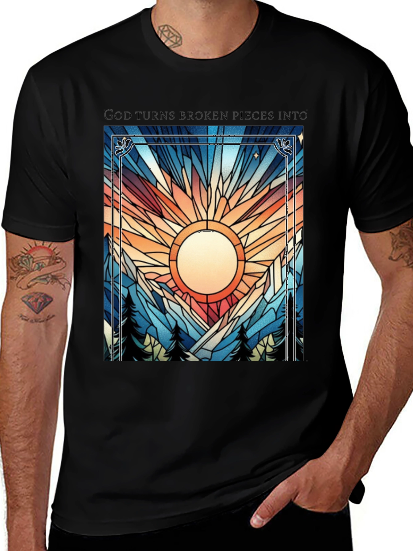 Broken Pieces Graphic Tee - Inspirational Design
