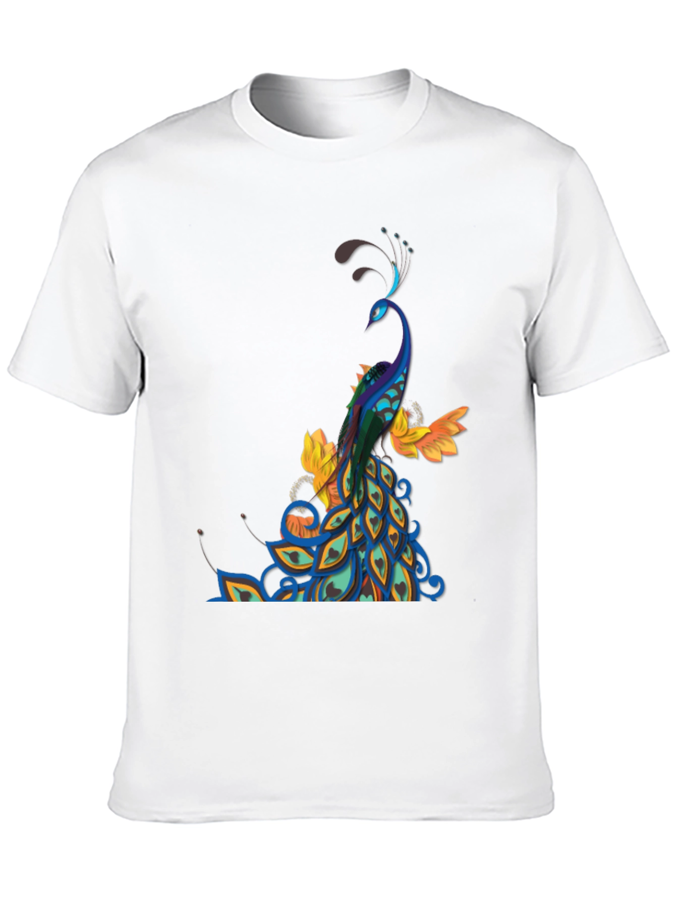 Peacock Graphic Black T-Shirt