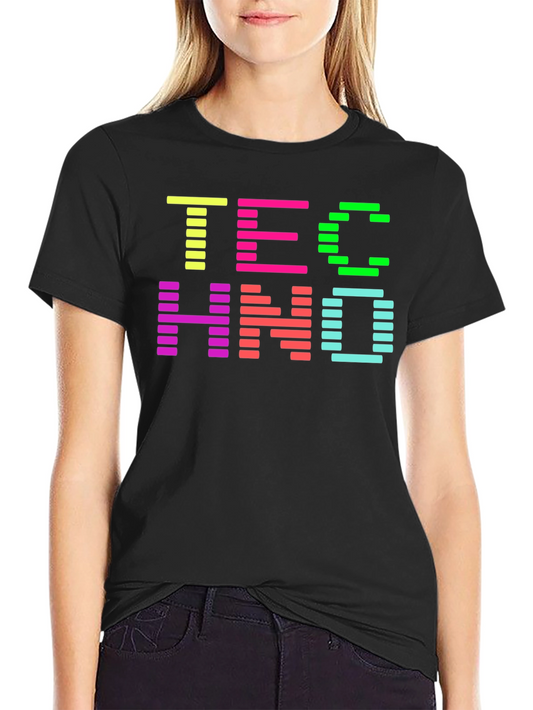 Retro Techno Music Graphic Tee - Vibrant Design