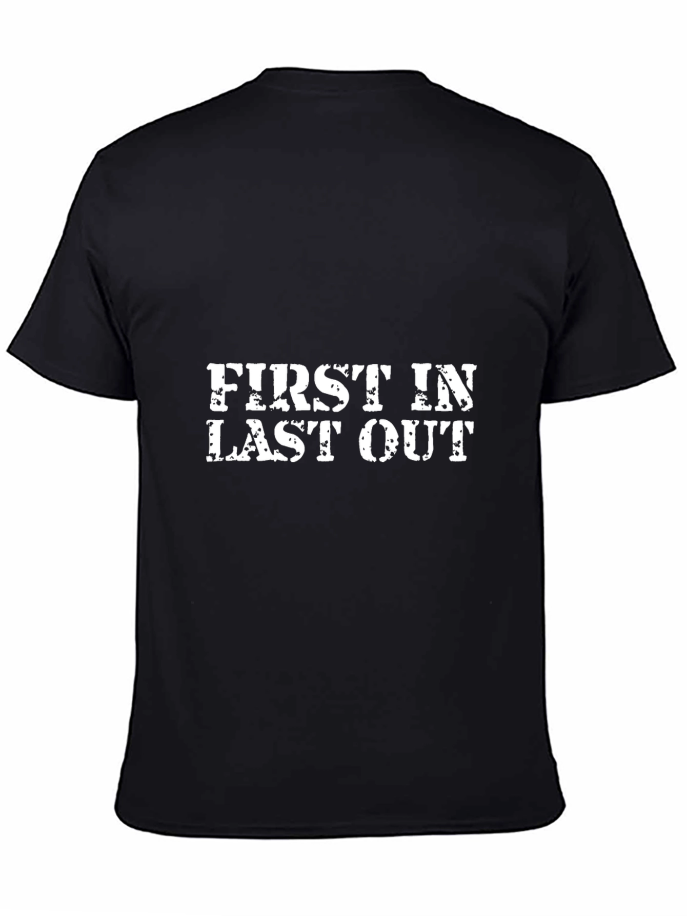 First In Last Out Black T-Shirt