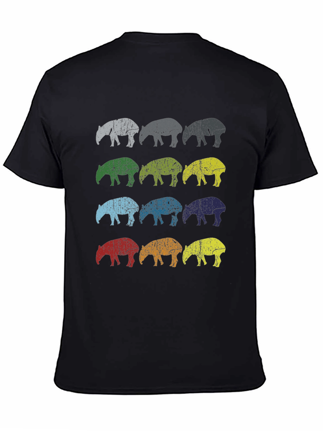 Retro Tapir Graphic Tee - Mens Black T-Shirt