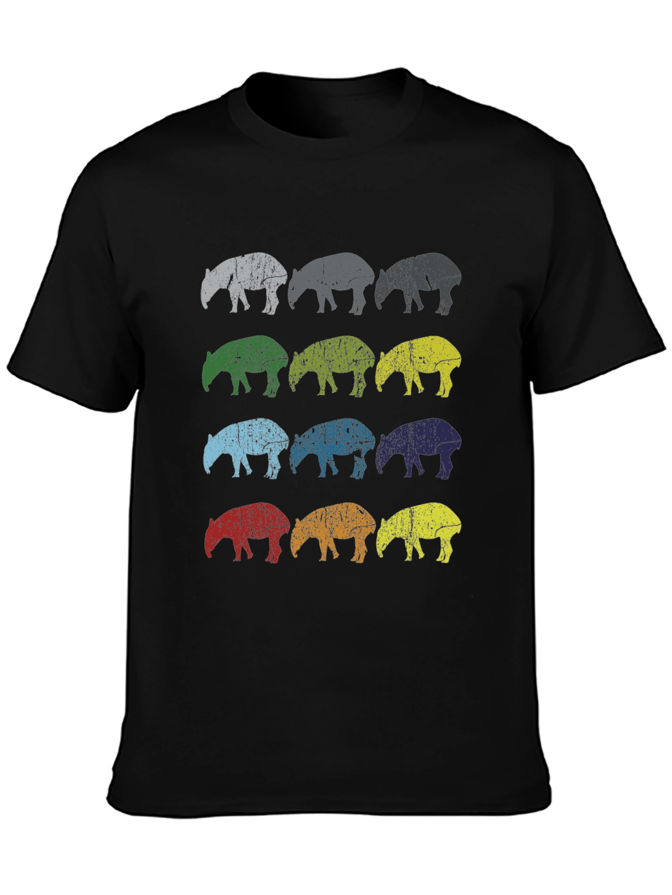 Retro Tapir Graphic Tee - Mens Black T-Shirt