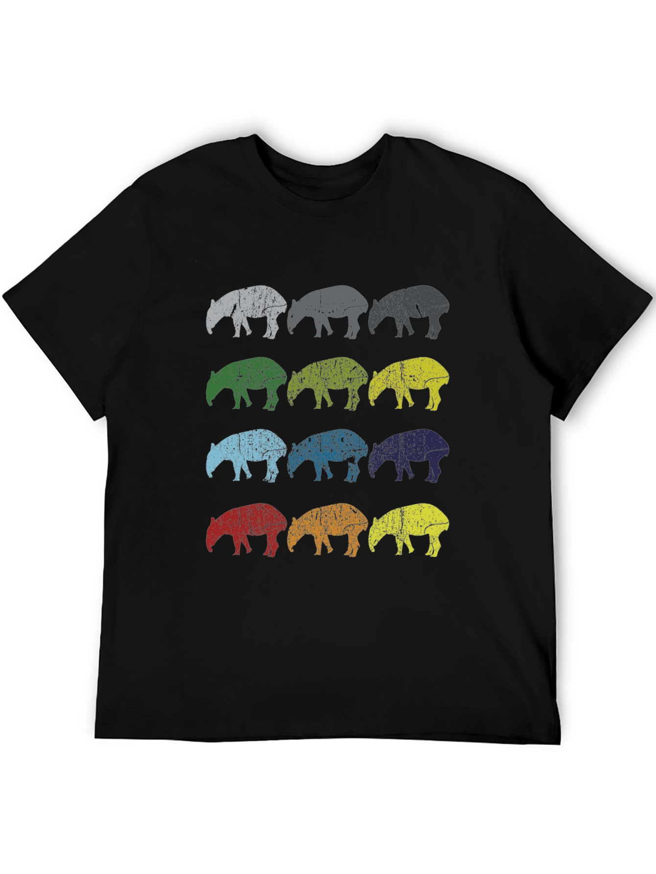 Retro Tapir Graphic Tee - Mens Black T-Shirt